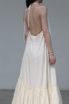 marc le bihan non-standard silk dress 25710-E21 OFF WHITE